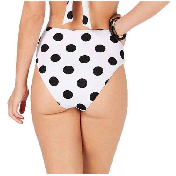 Bar III Polka-Dot High-Waist Swim Black & White Swim Bikini Bottoms XS NWT - Picture 2 of 2